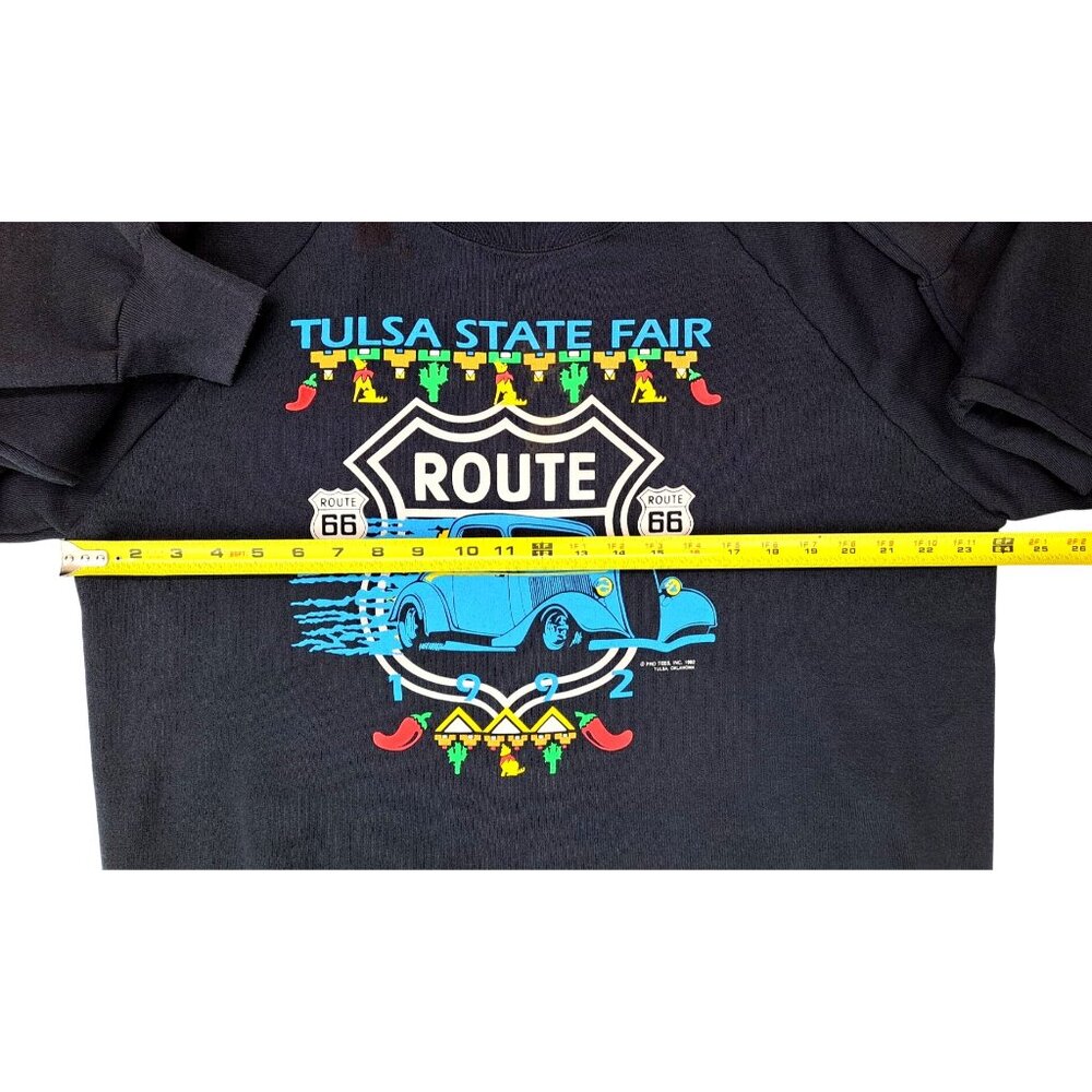 Vintage Tulsa State Fair Sweatshirt Glow In Dark Route 66 XXL New Deadstock 1992 - Picture 10 of 12